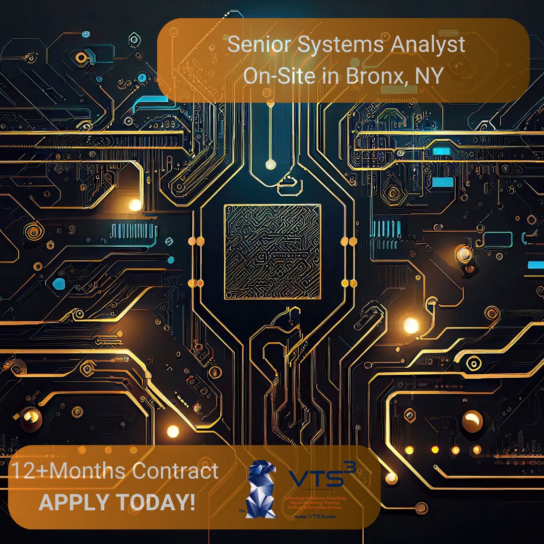 Apply here: ow.ly/X7ve50TvHtA

#SeniorSystemsAnalyst #ITJobs #BronxNY #EnergyManagement #SystemsAnalyst #TechJobs #ITCareers #OnSiteJob #JobOpportunity #HiringNow