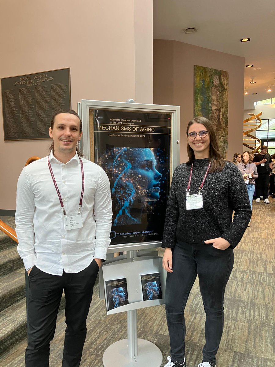 🎉Exciting News!🎉 Our senior PhD students, Klara and Eugene, are at #cshlaging
🪱Don't miss Klara's poster #174 in session 2, Sept 26th, from 7:30 pm
 🐟Catch Eugene's talk on Sept 27th at 2:15 pm!
Connect with Klara: linkedin.com/in/klara-schil…
Follow Eugene: <a href="/BallhysaEugene/">Eugen Ballhysa</a>