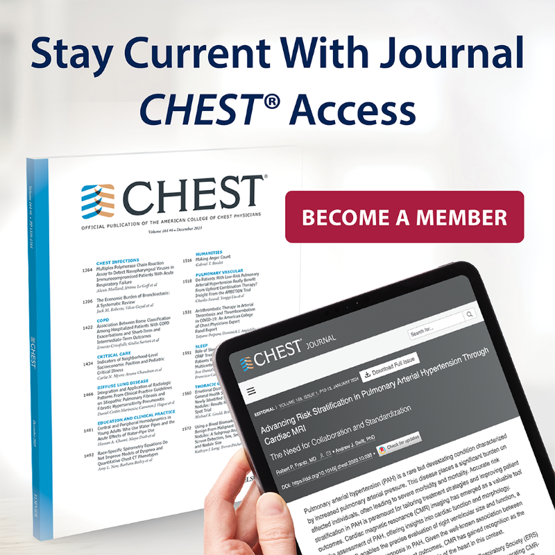 accpchest's tweet photo. Receive complete access to the journal CHEST®, the leading resource of cutting-edge research, when you become a member. Join CHEST today.