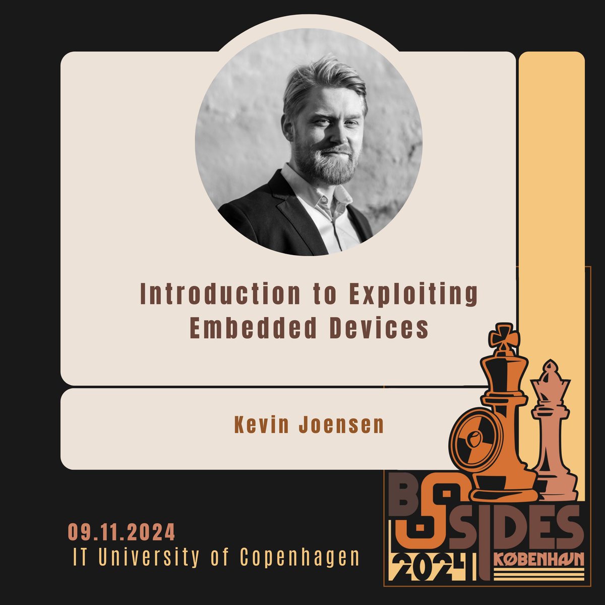 On 9. November 2024, Kevin Joensen will guide you through exploiting embedded devices, including reverse engineering firmware and developing remote code execution exploits. #bsides #bsideskbh #infosec #CyberSecurity