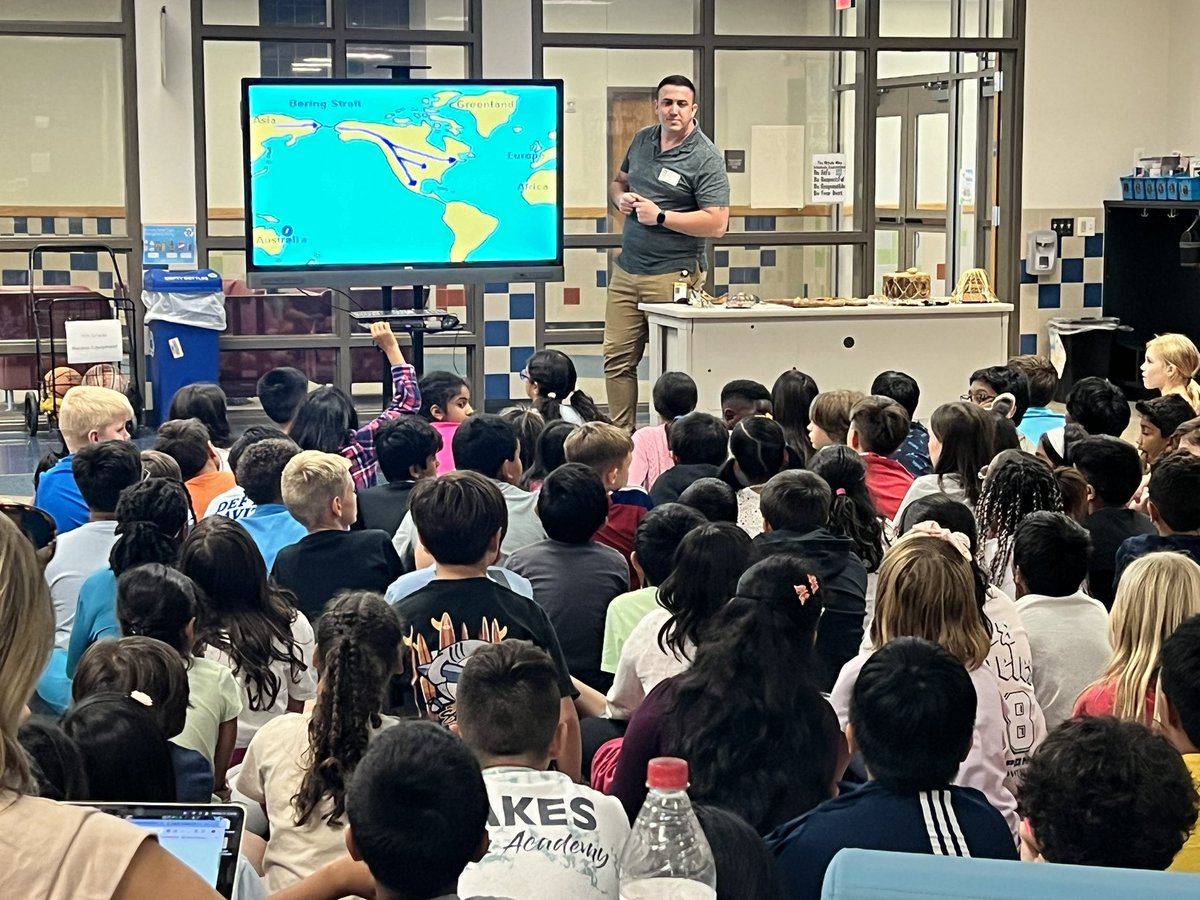 Cunningham_4th's tweet photo. We loved having the Denton County Traveling Museum come to @nicholsfrisco to share information about Native Americans from Texas to our 4th graders today. https://t.co/ev9i3f6dZY