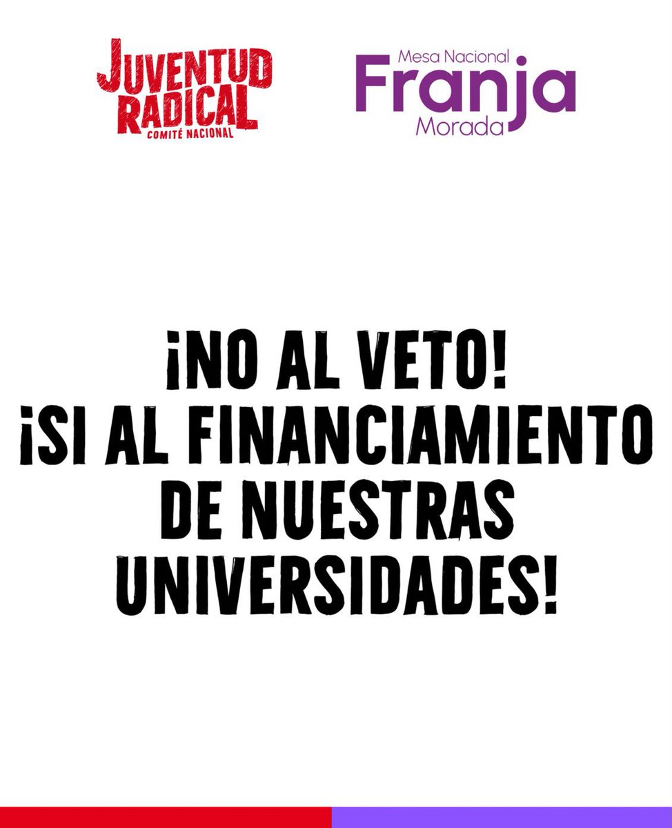 jrnacional's tweet photo. ¡NO AL VETO!

¡SI AL FINANCIAMIENTO DE NUESTRAS UNIVERSIDADES!

 @franjanacional https://t.co/bzaDDAt5Ng
