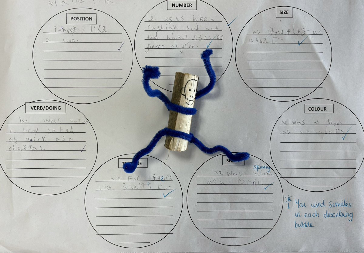 MrPDrumbowie's tweet photo. Today, we dove into similes! 📝 We learned how to write our own, then crafted simile descriptions for the woodland creature characters we created yesterday. Such a fun way to bring our stories to life! 🌲✨ #CreativeWriting #Similes #Storytelling #exploremoreatADLC (1/3) https://t.co/Yvwe0hjkl0