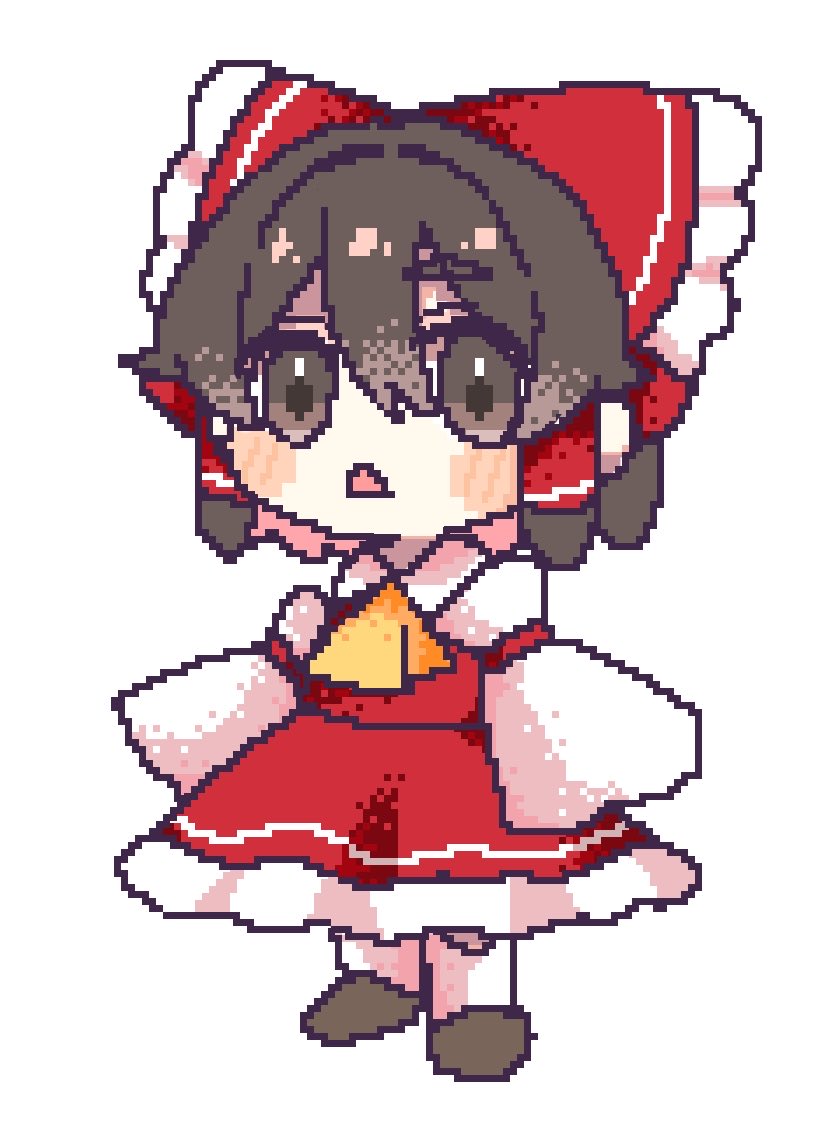 Pino5563's tweet photo. ドット絵の霊夢  #東方Project https://t.co/kHFob7WDLg