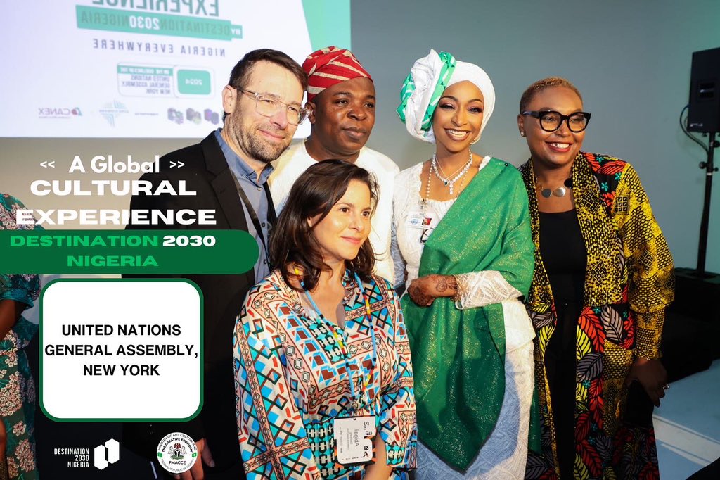 Fmactce_Nigeria's tweet photo. Yesterday’s Global Cultural Experience by Destination 2030 Nigeria at UNGA, New York, was a vibrant celebration of Nigeria’s rich culture!
A beautiful day of unity through art, music and tradition.
.
.
.
#NigeriaAtUNGA #Destination2030Nigeria #UNGA2024 #FMACCE https://t.co/ptWraPxe3D