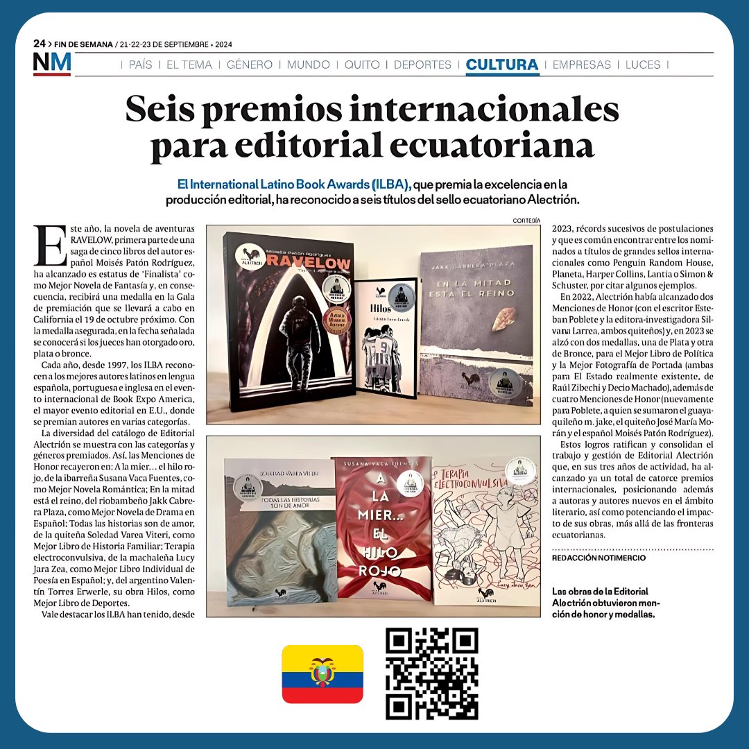 EAlectrion's tweet photo. 📰Somos noticia 🏅 @notimercio 

#cultura
#literatura
#ecuador https://t.co/5WKynNtKrK
