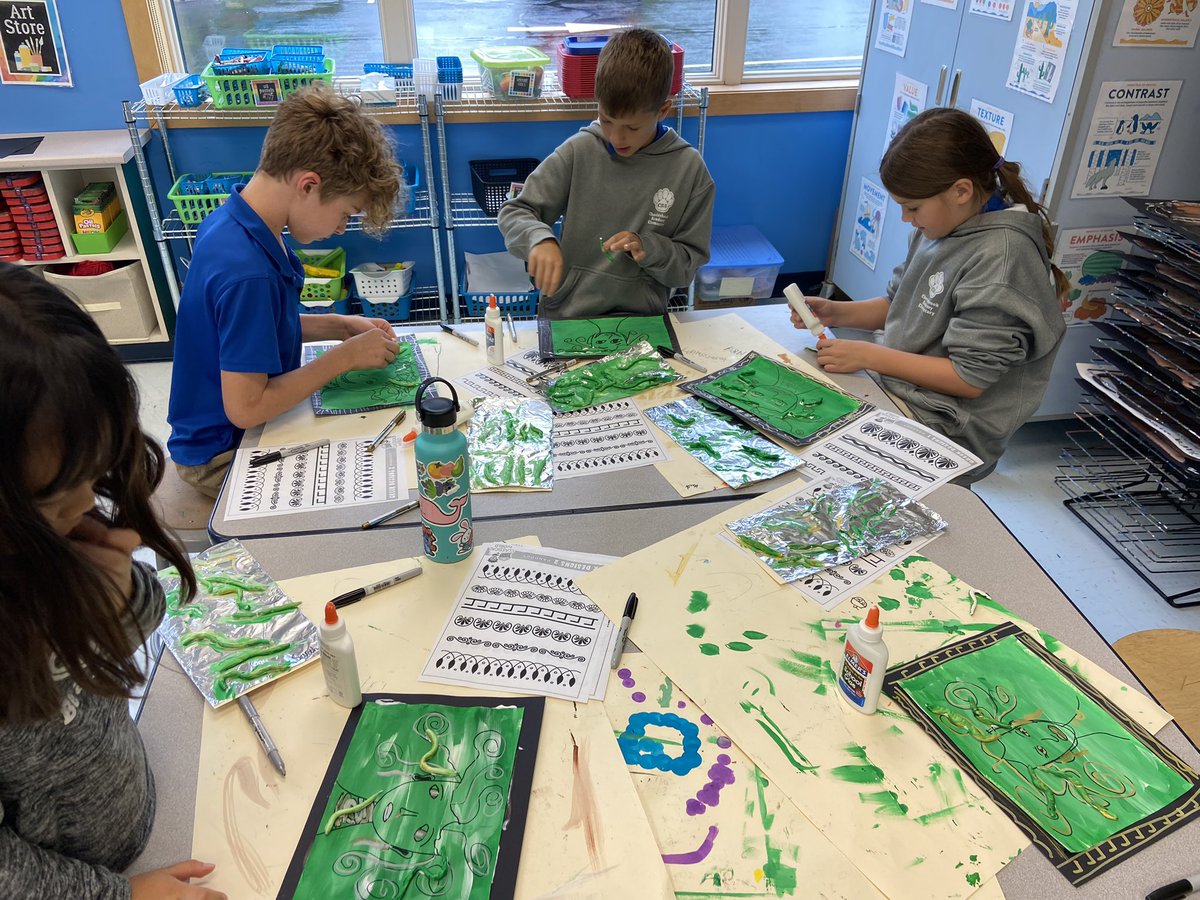 CBAWestChester's tweet photo. #4thGrade is learning all about mythology and Classical Greek Art in Art Class this week. We are creating a mixed-media painting of Medusa, complete with 3-D snakes in her hair! #arted #arteducation #kidsart #onlyatcba https://t.co/wC9Y1096QU