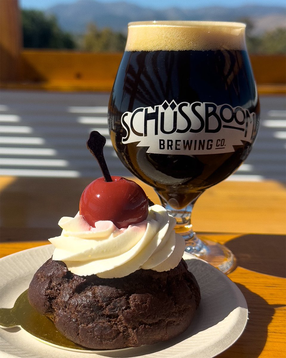 schussboom's tweet photo. For today’s Sweet Wednesday we’ve paired our Rainbow In The Dark Porter with a Black Forest Schusspuff for just $10. Try this newly released beer for $2! The sweet cherries balance the roastiness in the porter wonderfully. Hurry in for this sweet treat while it lasts! https://t.co/W5BdbZmN3n