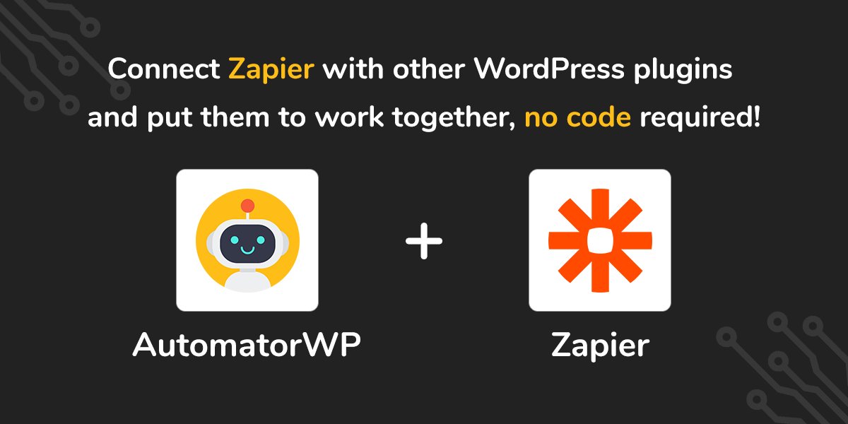 AutomatorWP's tweet image. Automate #WordPress &amp;amp; @zapier with #NoCode like:
- Receive data from Zapier &amp;gt; Enroll in a @LearnDashLMS course
- Purchases a @eddwp product &amp;gt; Send data to Zapier
- Receive data from Zapier &amp;gt; Add @WPFusionPlugin tag
More info:👇
automatorwp.com/add-ons/zapier/
#automator #automation