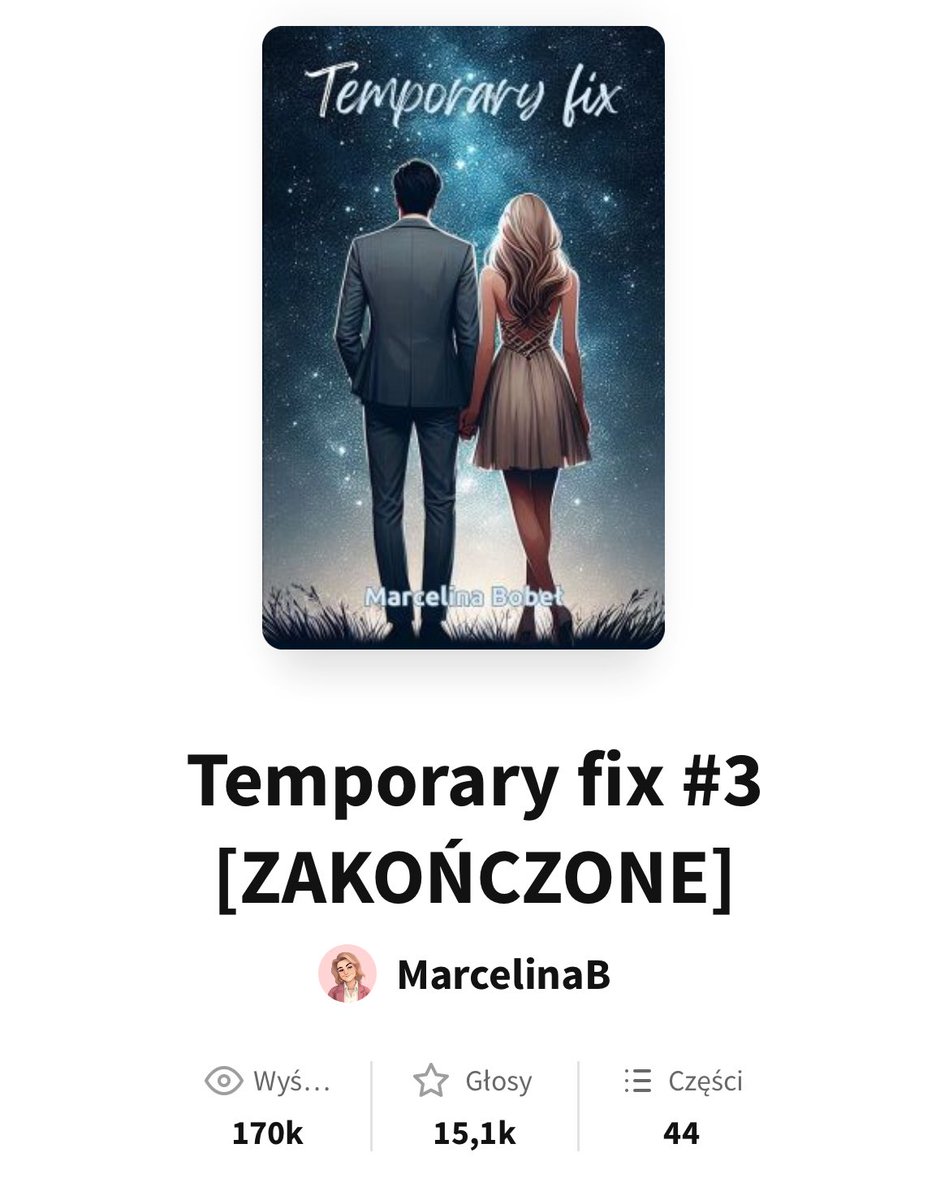 marcela_autorka's tweet photo. W ogóle moje najsłodsze dziecko wbiło dziś 170k na wattpadzie 🥹
Dziękuję! 💓 #TFMB https://t.co/JXd3URPMvv