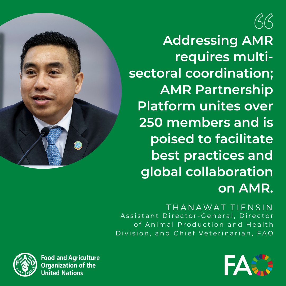 FAO in New York (@faonewyork) on Twitter photo During the #UNGA HLM on #AMR Side-Event 'Advancing Healthy Longevity and Sustainability under UHC', <a href="/FAO/">Food and Agriculture Organization</a>'s <a href="/ThanawatTiensin/">Thanawat Tiensin</a> pointed out that the AMR Partnership Platform is well-poised to facilitate best practices and global collaboration on #AMR. During the #UNGA HLM on #AMR Side-Event 'Advancing Healthy Longevity and Sustainability under UHC', <a href="/FAO/">Food and Agriculture Organization</a>'s <a href="/ThanawatTiensin/">Thanawat Tiensin</a> pointed out that the AMR Partnership Platform is well-poised to facilitate best practices and global collaboration on #AMR.