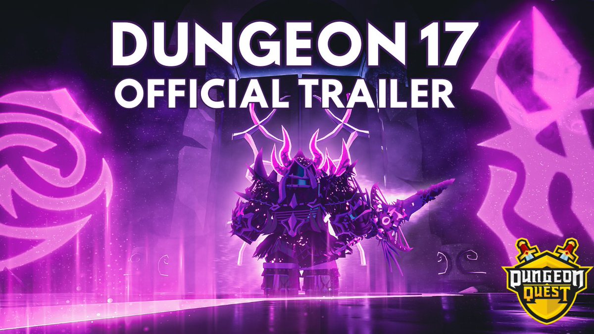DUNGEON 17 OFFICIAL TRAILER premiers on Friday, September 27th at 3 pm EST! 

youtube.com/watch?v=-3VjNI…

Click "Notify Me!" on Youtube to get a reminder!

#Roblox #RobloxDev #DungeonQuest