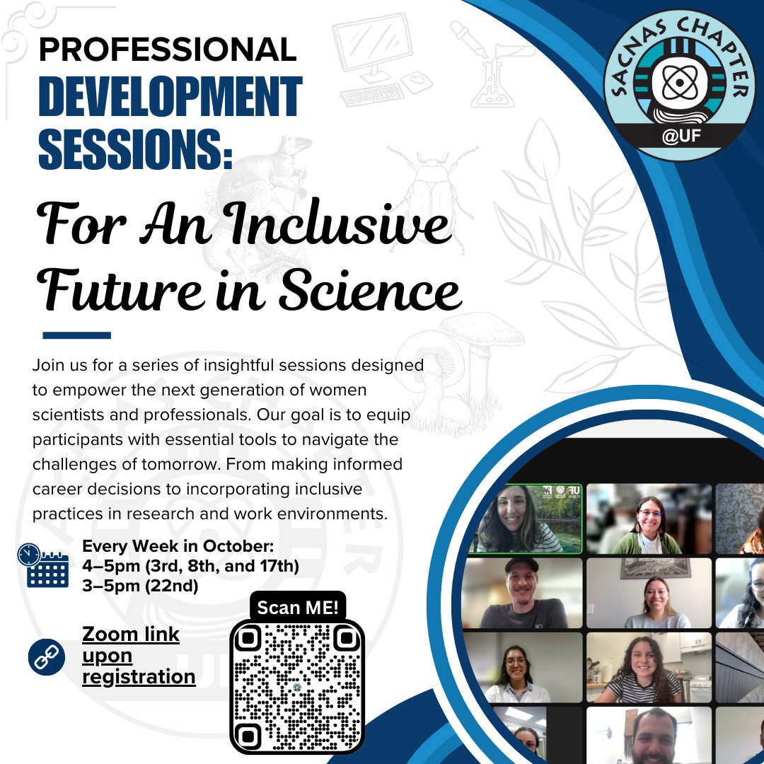 Dear Community,
We are so excited to announce that our new cycle of Professional Development Sessions will start next week. 😃
We will have an October full of interesting talks about how to succeed in science/industry and how to build a inclusive and supportive work environment.