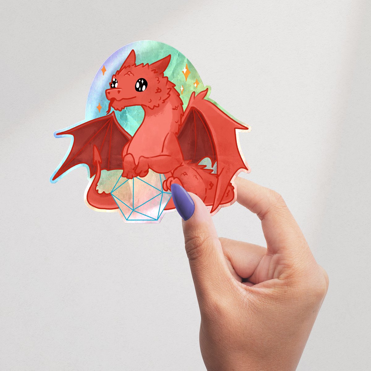 Here is a little sneak peak at the FREE holographic sticker for our repeat Kickstarter backers! You still have time to get in on the discounts and goodies, our campaign is live for another 14 days!
kickstarter.com/projects/diceb…

#dnd #dndart #dicedragon #dragon #cuteart #diceart
