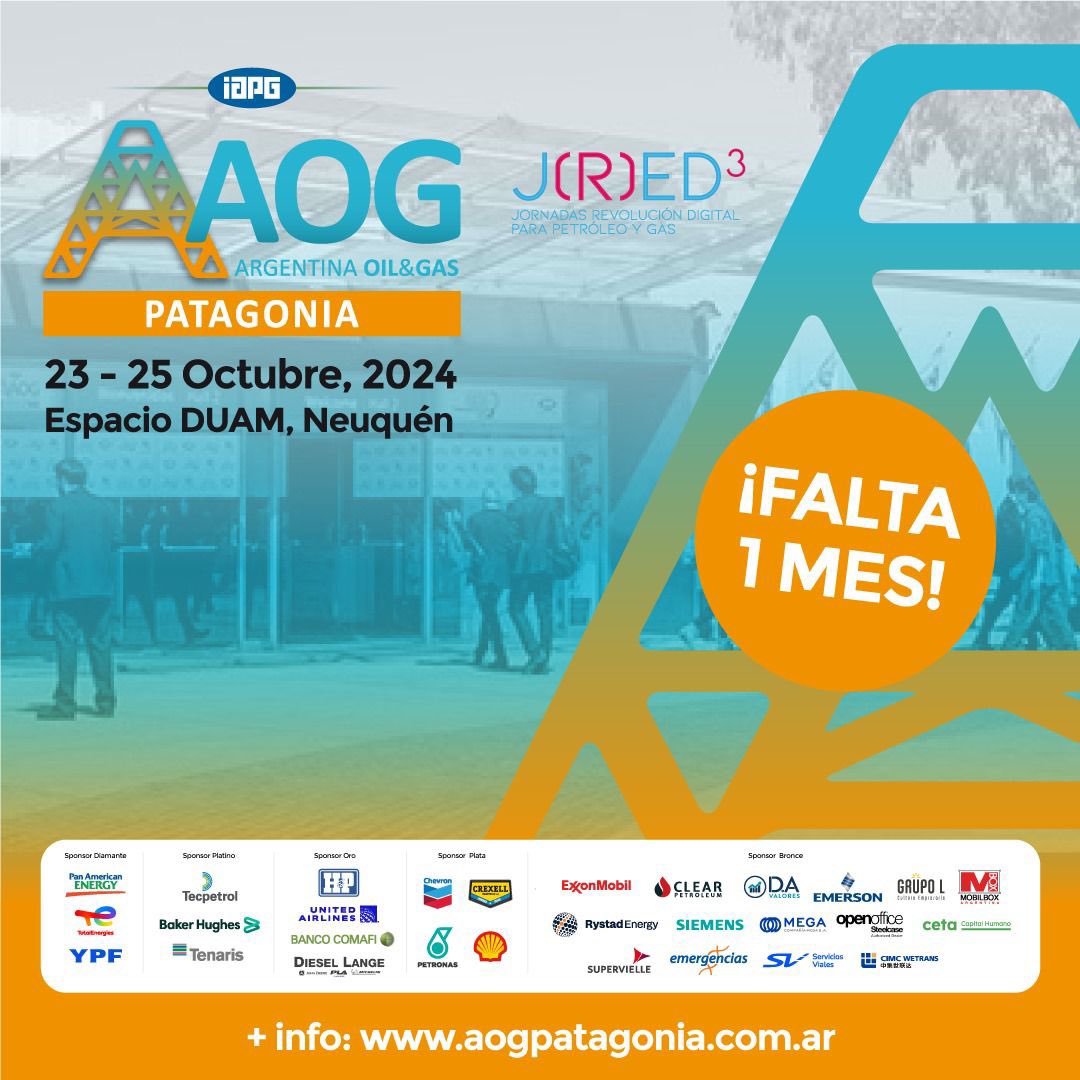 IAPG_Info's tweet photo. ‼️ Falta menos de un mes para la AOG Patagonia Expo 2024!

Más info https://t.co/jHjplmtTv6 https://t.co/Ob710pMuh1