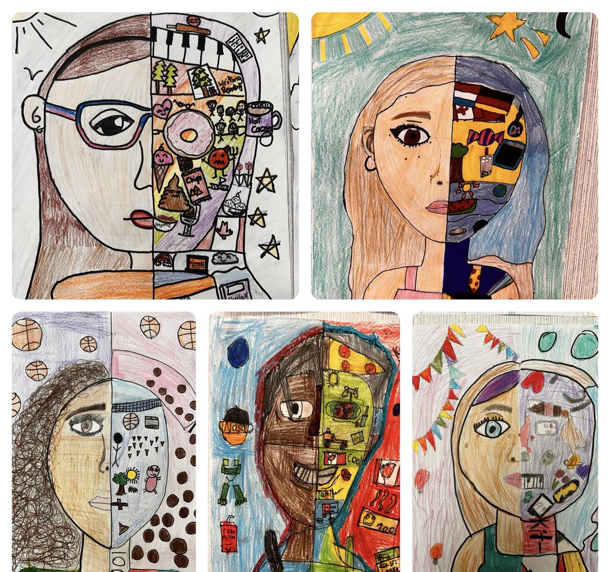 My favourite art project: Self- Identity Art🩷 Way to go Grade 5/6s! <a href="/GEDSB/">Grand Erie District School Board</a> <a href="/AgnesHodgePS/">Agnes G. Hodge Public School</a>