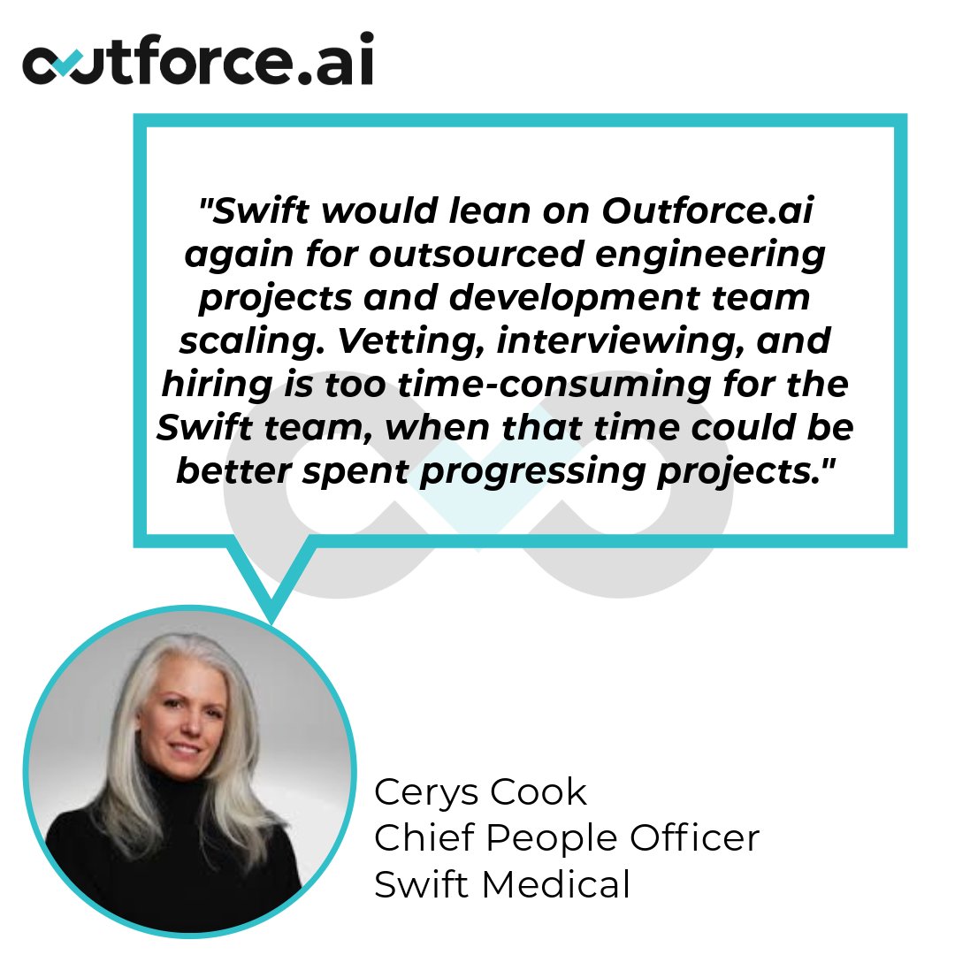 outforceai's tweet photo. 💬 Client Testimonial 💬 

From legacy to innovative product platform with one week to onboard 59 skilled engineers. Read how Outforce effectively helped Swift Medical address its outsourcing challenges. 

https://t.co/rO1DGHUi1M https://t.co/3l7r9JlSWu