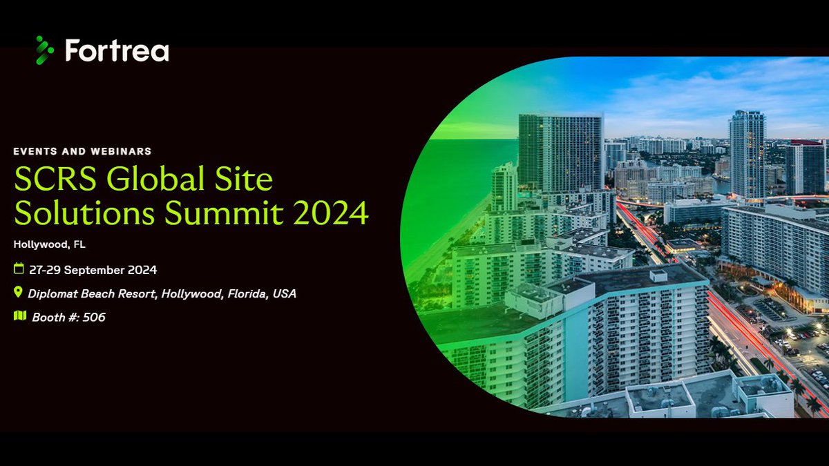 Fortrea's tweet photo. As a global CRO and a Global Impact Partner with @MySCRS, we will once again be at the Society for Clinical Research Sites Global Summit Sept. 27-29 in Hollywood, FL.
https://t.co/t7KqNZOVS6
#scrs2024 #clinicalresearch #sitenetwork #scrs https://t.co/CsThZxAHna