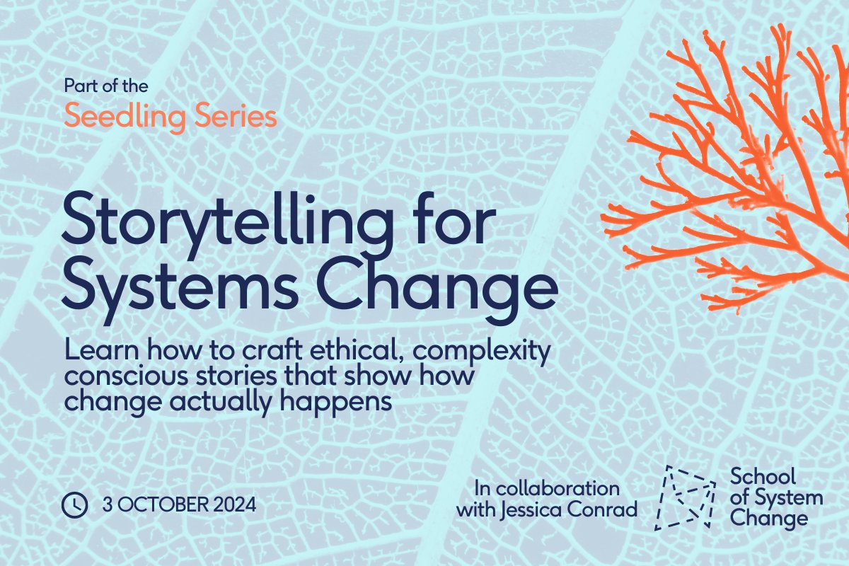 Due to high demand, I’m thrilled to share that I will offer #Storytelling for #SystemsChange again in partnership with <a href="/SystemChangeSch/">School of System Change</a>. Join us Oct 3 to learn ethical practices for telling complex stories of change. Jump on one of the 7 open spots here: bit.ly/4eCncxV