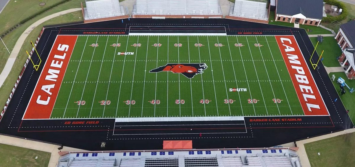 AndyStaples's tweet photo. I appreciate that everyone is interested in Hajj-Malik Williams taking over QB1 at UNLV because it allows me to remind everyone that Campbell — from which Williams transferred — has the best midfield logo in college football. https://t.co/DNwpNMWYWJ