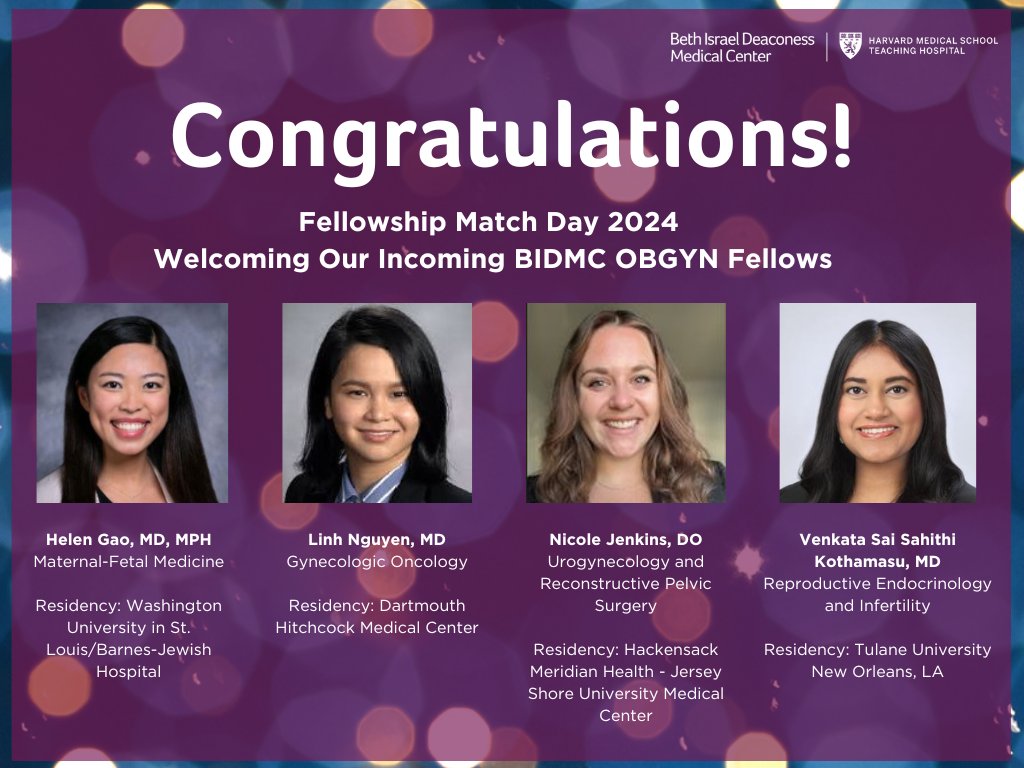BIDMC_ObGyn's tweet photo. We're thrilled to announce our incoming @BIDMChealth OBGYN fellows! #MatchDay #OBGYN #WelcometoBoston https://t.co/coDQEQqaSo