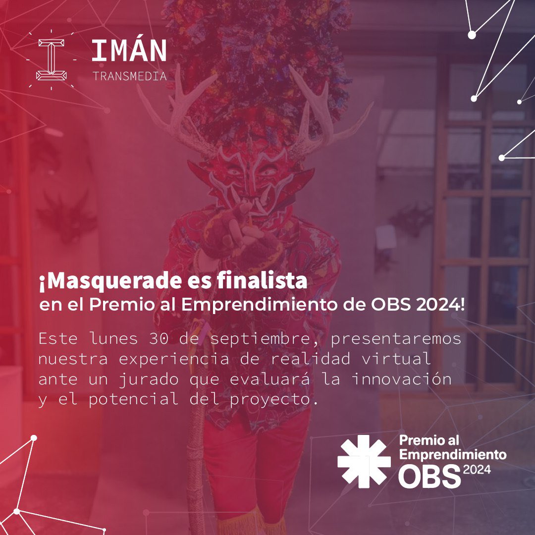 ¡Masquerade es finalista en el Premio al Emprendimiento de OBS! 🥳Este lunes 30 de septiembre lo presentaremos ante un jurado de emprendedores y business angels. ¡Vamos con todo! 💪

#innovation #MasqueradeVR #OBSBusinessSchool #diabladapillaro 👹