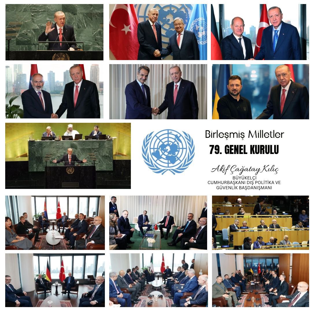 Cumhurbaşkanımız Sayın <a href="/RTErdogan/">Recep Tayyip Erdoğan</a> liderliğinde katıldığımız Birleşmiş Milletler 79'uncu Genel Kurulu’nda ülkemiz ve bölgesel gelişmelerle ilgili önemli temaslar gerçekleştirdik. 

Cumhurbaşkanımız Sayın Recep Tayyip Erdoğan’ın tarihe not düşer nitelikte yaptığı konuşma ile