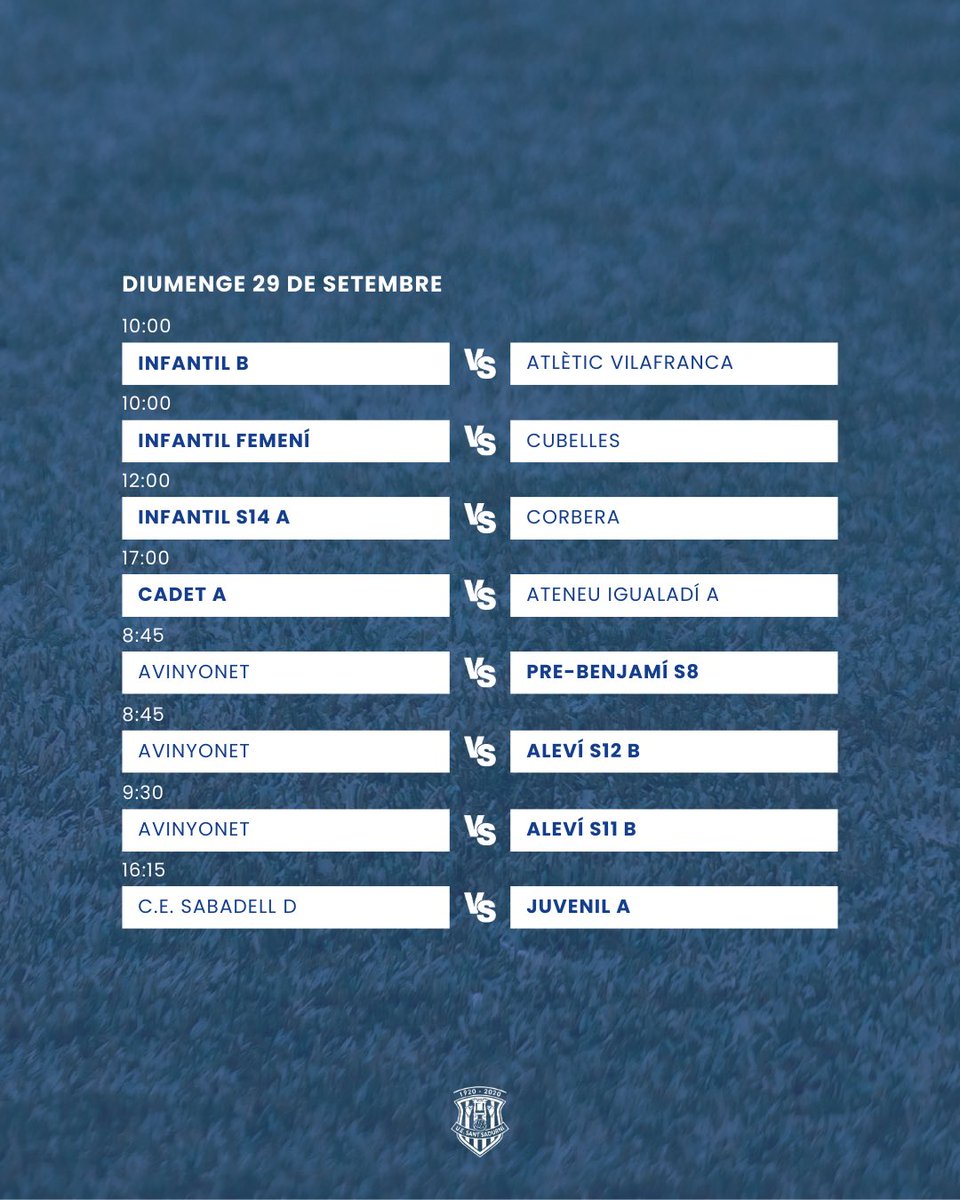 💙 Partits de la setmana ⚽️