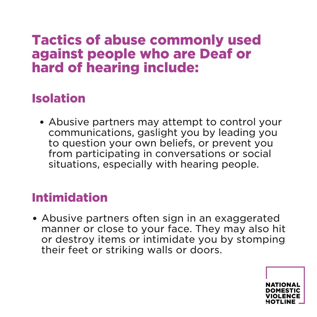 ndvh's tweet photo. September is also known as Deaf Awareness Month. Deaf survivors of domestic violence face unique circumstances that can make it harder to access services or leave an abusive situation. We encourage you to follow and support the Deaf Hotline: https://t.co/J7Z5fm6XfO https://t.co/Mjl3wn8RK2