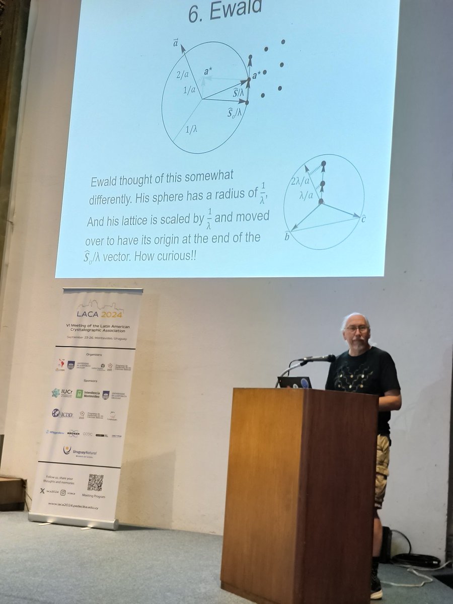 laca2024's tweet photo. The afternoon of Day 3 of #LACA2024 devoted to Dissemination and teaching Crystallography also had very high notes. The Crystal Growing Competitions of 🇦🇷, 🇨🇱 and 🇺🇾 were presended with a talk on alternativ representations of diffraction geometries beyond the reciprocal lattice. https://t.co/w8eDdonxIi
