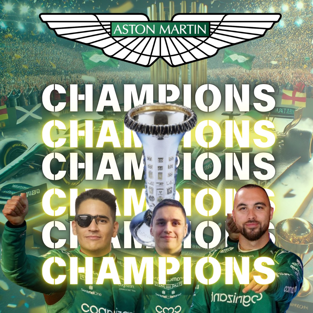 F1Azulway's tweet image. ¡Tenemos nuevos campeones! 🔥

¡Aston Martin se impone a todos sus adversarios y se convierten oficialmente en Campeones del Mundial de Constructores F1 Azulway! 🟢