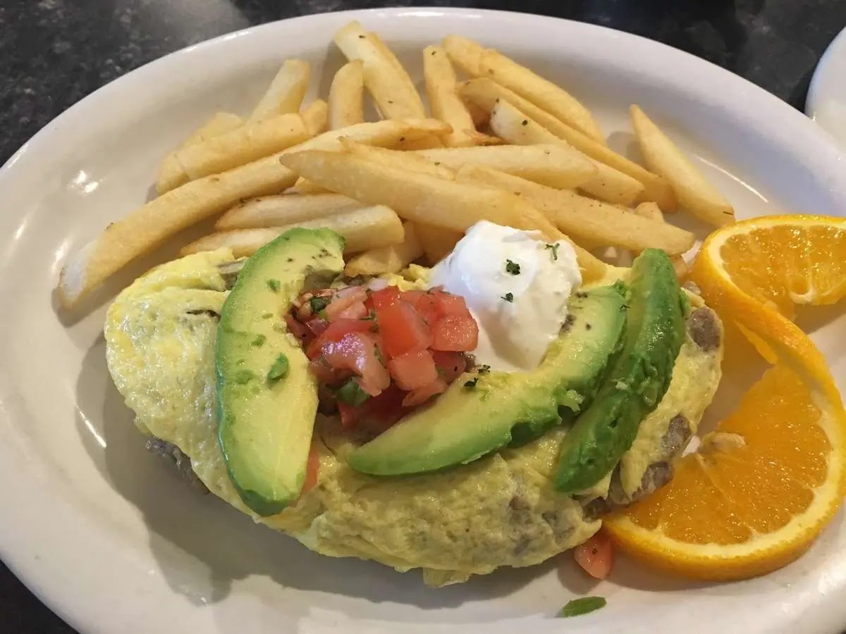 My mushroom cheese omelette came with sour cream and avocado. How about it?