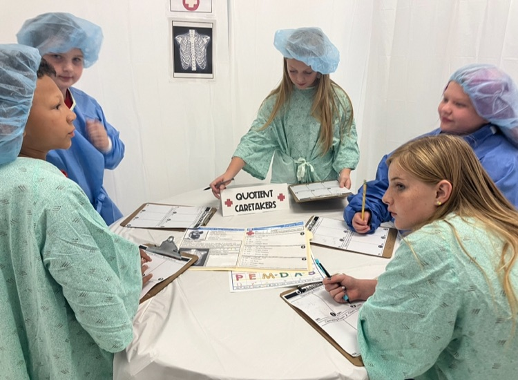wheatlandschool's tweet photo. 5th grade participated in a classroom transformation! Students were dressed as doctors and patients as they practiced the orders of operations in Mrs. Shaddox’s math class (pt 1). #FutureDrs&Mathematicians #AcademicsRelationshipsOpportunities https://t.co/GVzqeHcOzE