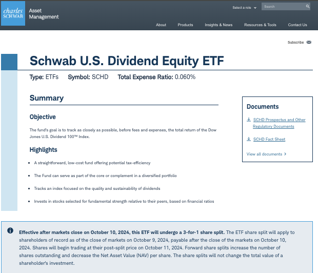 meetblossomapp's tweet image. JUST IN:

$SCHD just announced it's doing a 3:1 stock split