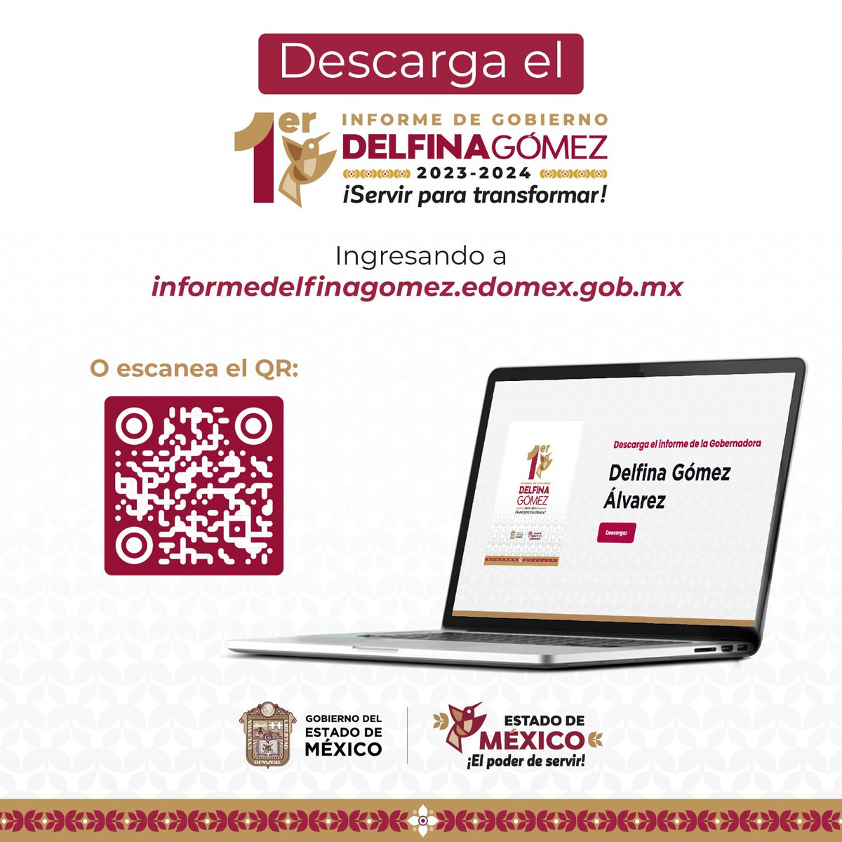 BienestarEdoMx's tweet photo. Consulta y descarga el Primer Informe de Gobierno de la Mtra. @delfinagomeza, para conocer sus logros través de la página: https://t.co/2y388esUtc 
 #TransformarParaMejorar #ServirParaTransformar #InformeDelfina https://t.co/JZMqA2IMDX