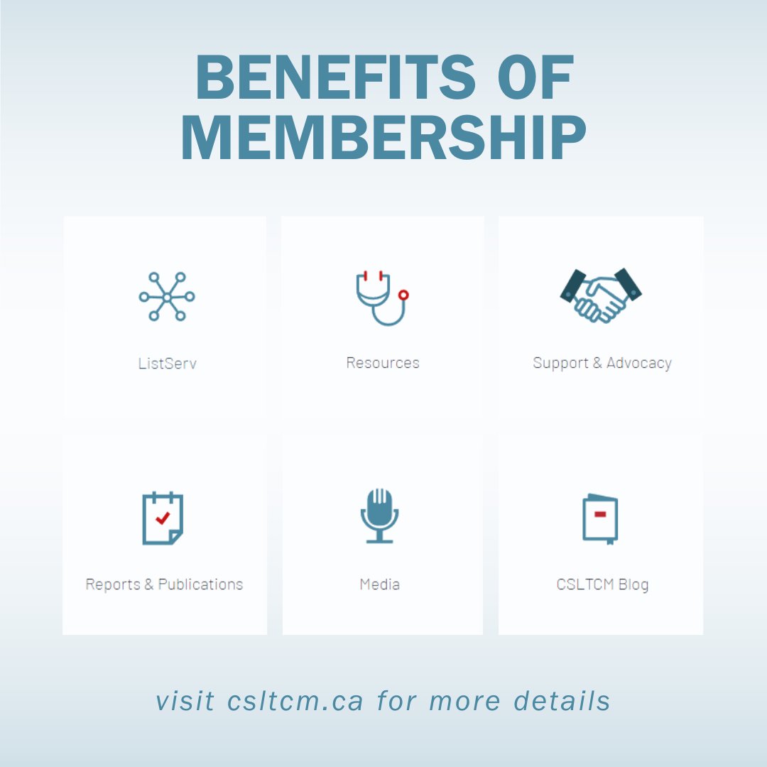 CSLTCM's tweet image. 📢 Membership is Open!
Join a community of #LTC providers passionate about:
✨ Quality improvement ideas
✨ Overcoming challenges & barriers
✨ Patient-centered care & policy
✨ Innovative practices & adaptive technology
✨ and more at csltcm.ca