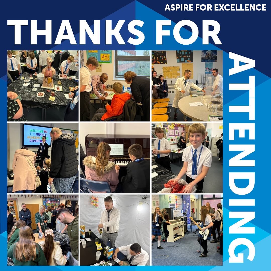 Grange_School's tweet photo. Thank you to the over 600 people who visited us this evening for our Open Evening. We hope you enjoyed looking around, talking to staff and students and discovering why we are the school of choice for so many families. #openevening #transition https://t.co/hdha9xmxd4