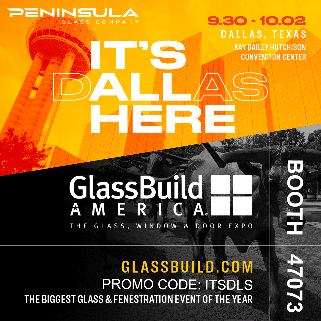Join us at #GlassBuild in Dallas this October for FREE with code ITSDLS! See us at booth 47073. Visit GlassBuildAmerica.com to register.
