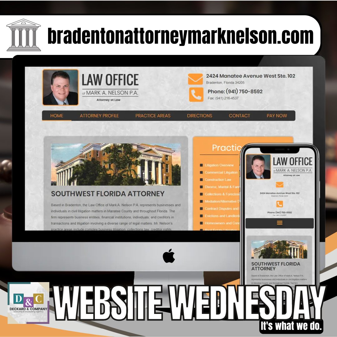 DeckardCompany's tweet image. #WebsiteWednesday Websites aren&apos;t about being flashy. They&apos;re about showcasing your professionalism and providing an honest, straightforward presentation of what you do. 

deckardandcompany.com/projects/mark-…

#bradentonwebdesigner #bradentonwebdesign #elkparkwebdesign #bannerelkwebdesign