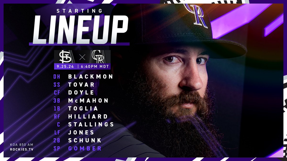 Colorado Rockies (@rockies) on Twitter photo Here's our lineup for TONIGHTTTTT 🎶 Here's our lineup for TONIGHTTTTT 🎶