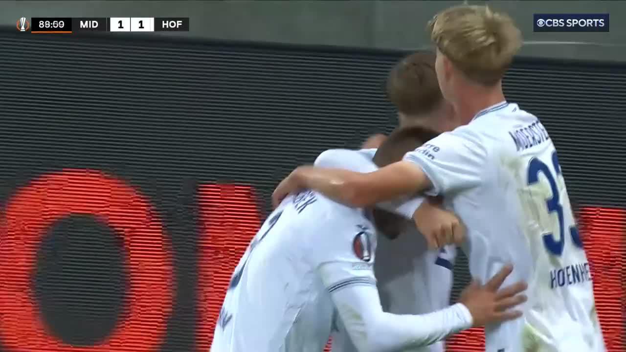 Hoffenheim’s 18-year-old Max Moerstedt announces himself with a GOLAZO in his European debut 🤯