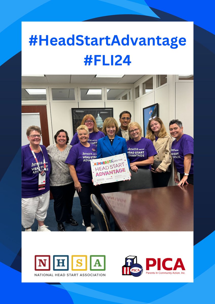 PICAHeadStart's tweet photo. Minnesota Head Start delegation was fortunate to meet with Senator Smith today in Washington DC. Sharing with her how Head Start impacts the lives of children and families.
#HeadStartAdvantage #FLI24
@NatlHeadStart https://t.co/4mPSWoDwP5