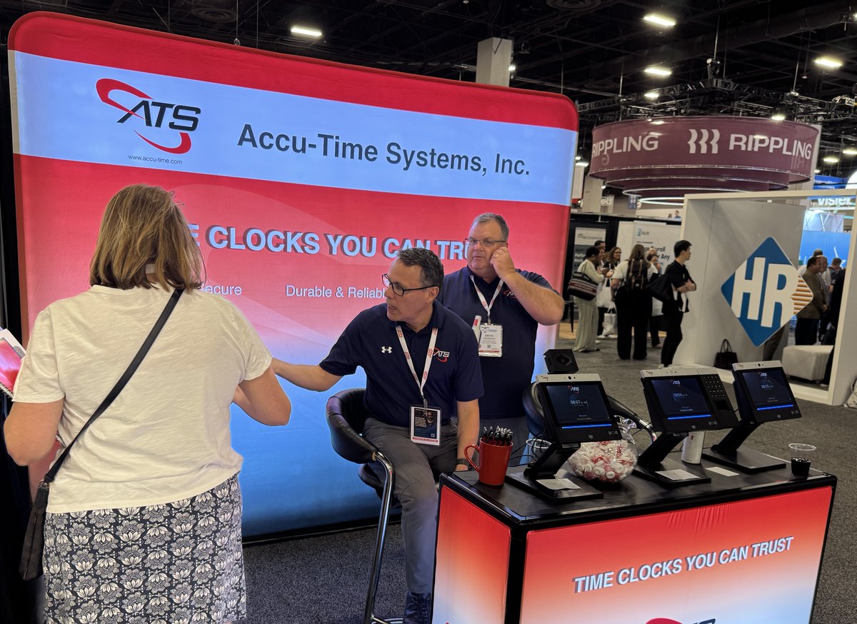 accu_time's tweet image. Attending #HRTech? 

Swing by booth number 6922 and get a live demo of our stride80 time clocks!

If you can&apos;t make it, check out this article to learn how adding a timekeeping system can expand your solutions offerings!
bit.ly/4egZQ1h