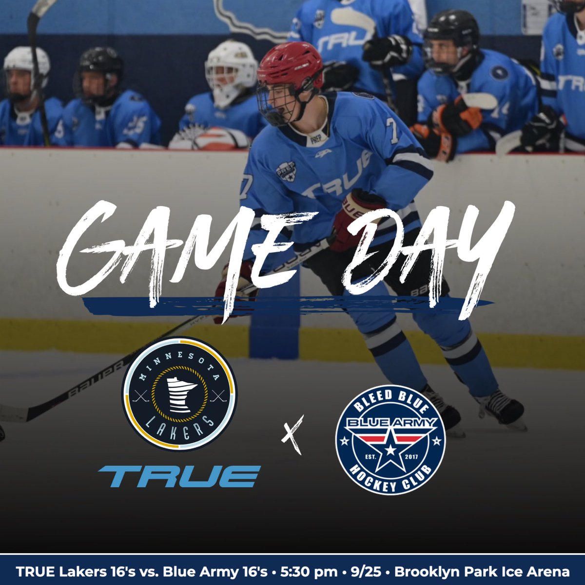 MinnesotaLakers's tweet photo. GAMEDAY: True Lakers take on @BlueArmyHockey TODAY at Brooklyn Park Ice Arena at 5:30 pm. https://t.co/0Wex3kUK2E