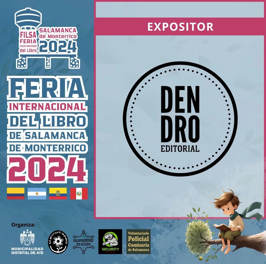 DendroEdiciones's tweet photo. Desde hoy hasta el domingo 29 de septiembre estamos en la I Feria Internacional del Libro de Salamanca de Monterrico.

⏰Los esperamos de 11am a 6pm.
📌Parque FAP (cuadra 2 de Av. Paracas, Salamanca). https://t.co/Zmb97OTyMY