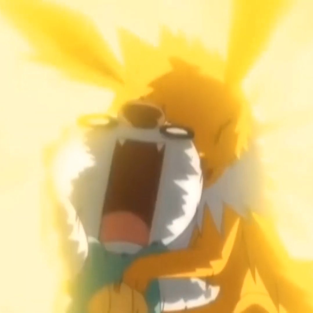 Jolteon hugging oshawott