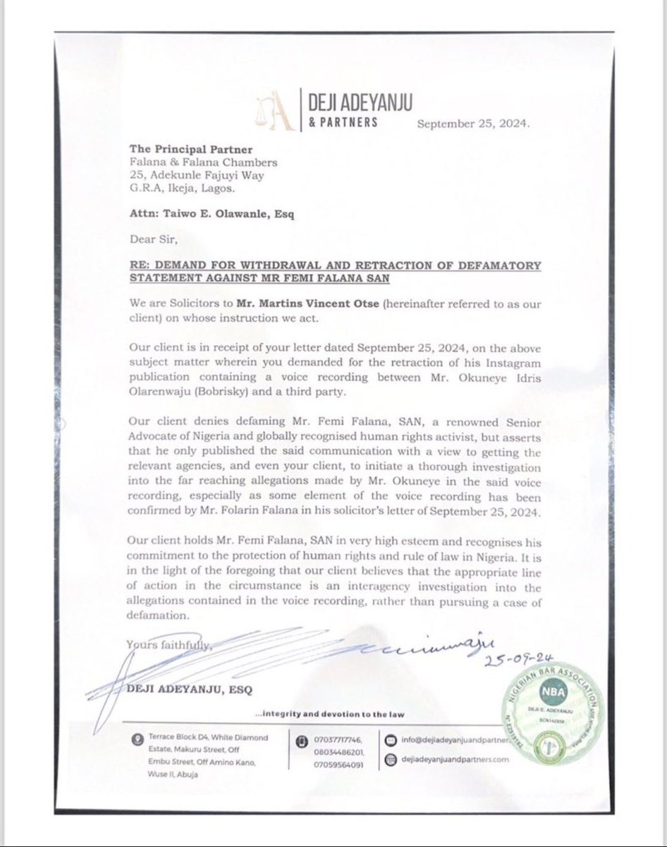 maydayblogs's tweet photo. VeryDarkMan responds to Falz' lawsuit, denies defaming Mr. Femi Falana instead seeking for investigation into allegations made by Bobrisky in the voice recording.😂🍽️

Gilmore Bro to Bro Sack Barca Ogunmepon C-section Anusa fati SHAUN SHAUN Onana Raphinha #Blum #HMSTR #BybitSpot https://t.co/fvzpQm7eik