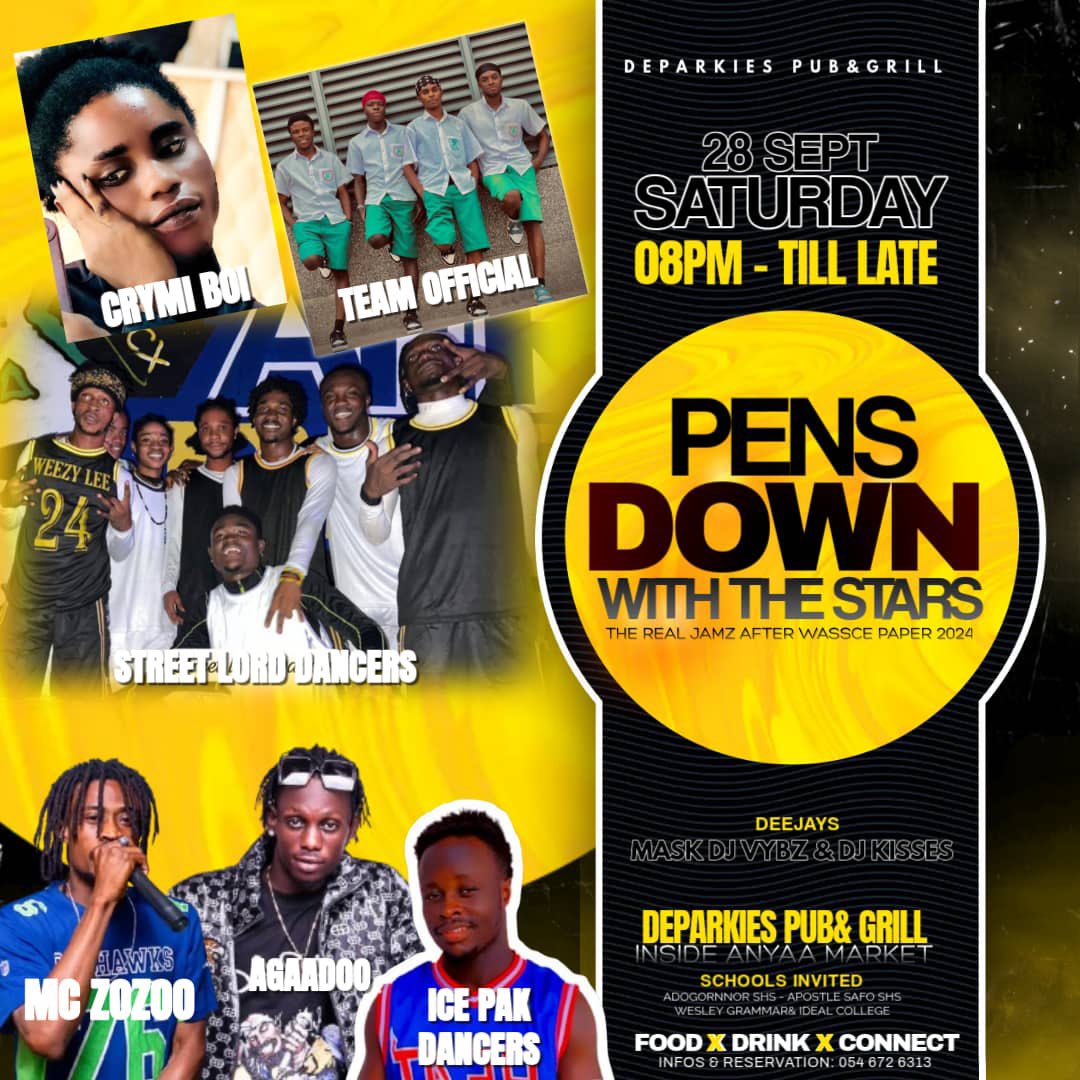 deparkies's tweet photo. This Saturday 28th Sept 2024 -pens Down featuring Agadoo give me the Wakye fame and many more stars inside deparkies pub &amp; grill https://t.co/4pelvkkYHF