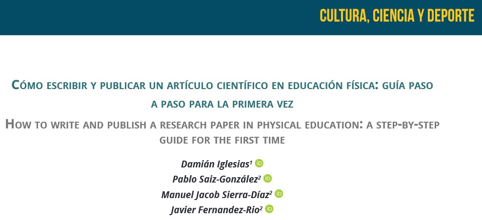 Damián Iglesias (@damiglesiasg) on Twitter photo Cómo escribir y publicar un artículo científico en educación física: guía paso a paso para la primera vez. Muchas gracias a <a href="/SaizGonzalezP/">Pablo Saiz-González</a> <a href="/JacobSierraDiaz/">Jacob Sierra Díaz</a> <a href="/javier_rio1/">Javier Fernández-Río</a> y a <a href="/UCAM_CCD/">UCAM CCD</a> por hacerlo posible.
Disponible en abierto en researchgate.net/publication/38… Cómo escribir y publicar un artículo científico en educación física: guía paso a paso para la primera vez. Muchas gracias a <a href="/SaizGonzalezP/">Pablo Saiz-González</a> <a href="/JacobSierraDiaz/">Jacob Sierra Díaz</a> <a href="/javier_rio1/">Javier Fernández-Río</a> y a <a href="/UCAM_CCD/">UCAM CCD</a> por hacerlo posible.
Disponible en abierto en researchgate.net/publication/38…