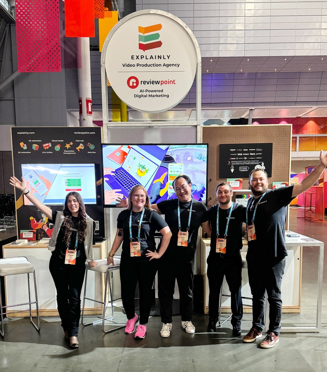 ExplainlyLLC's tweet image. Hubspot Inbound 2024 complete! ✔️
Thank you to everyone that came by our booth and got to learn a little bit more about Explainly. We hope to hear from a lot of you very soon! 👀
#Explainly #Hubspot #HubspotInbound #Inbound2024 #ExplainerVideo #Animation #MotionGraphics #Video